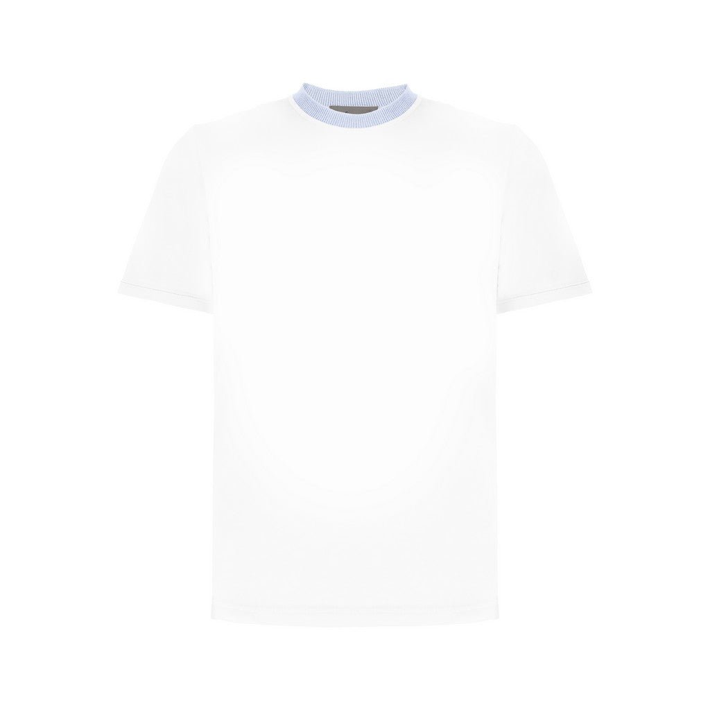 FERRANTE Cotton Jersey Crew Neck T-Shirt WHITE - Henry Bucks