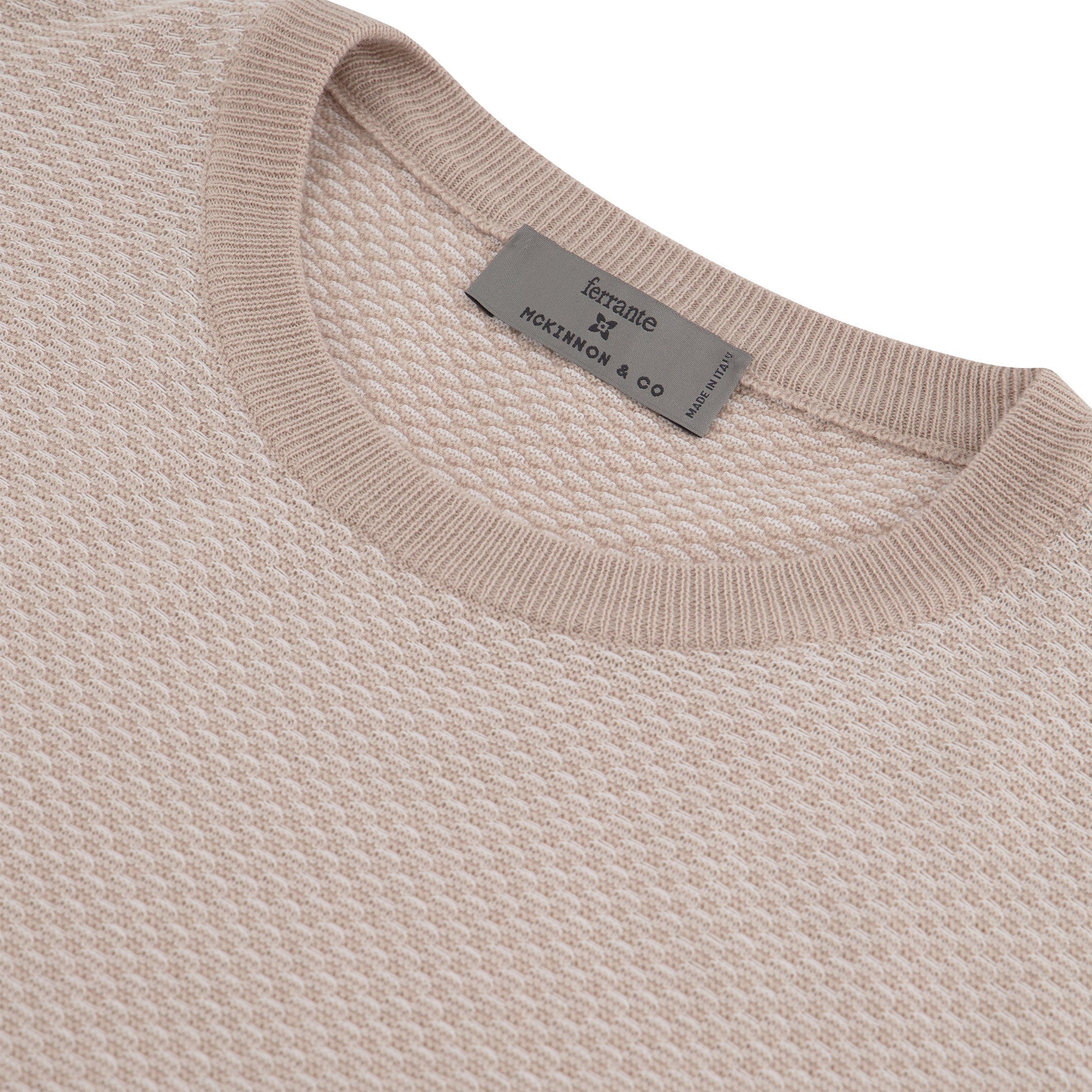 Ferrante Short Sleeve Contrast T - Shirt in BEIGE - Henry BucksPolo38SS230091 - BEIGE - 50