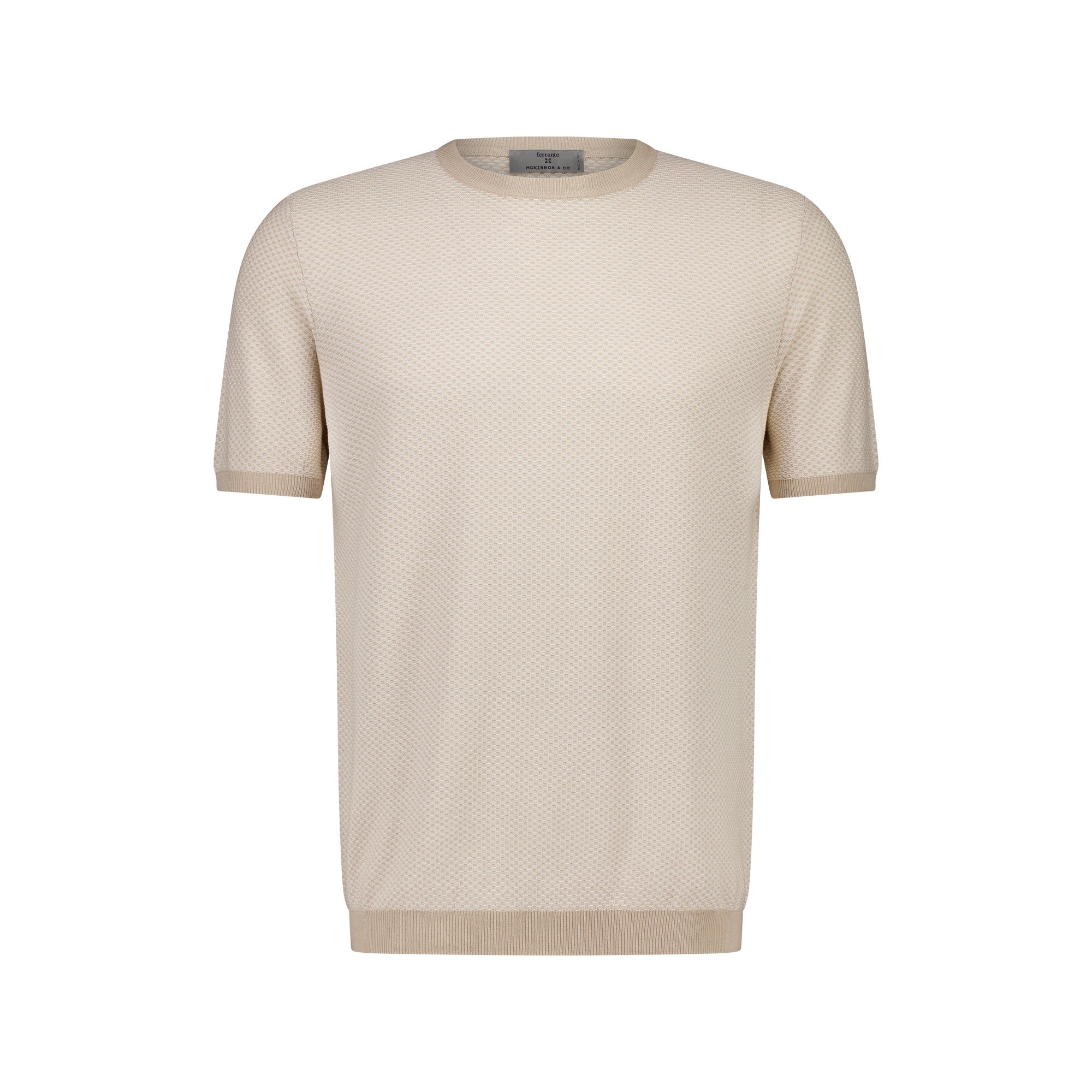 Ferrante Short Sleeve Contrast T - Shirt in BEIGE - Henry BucksPolo38SS230091 - BEIGE - 50