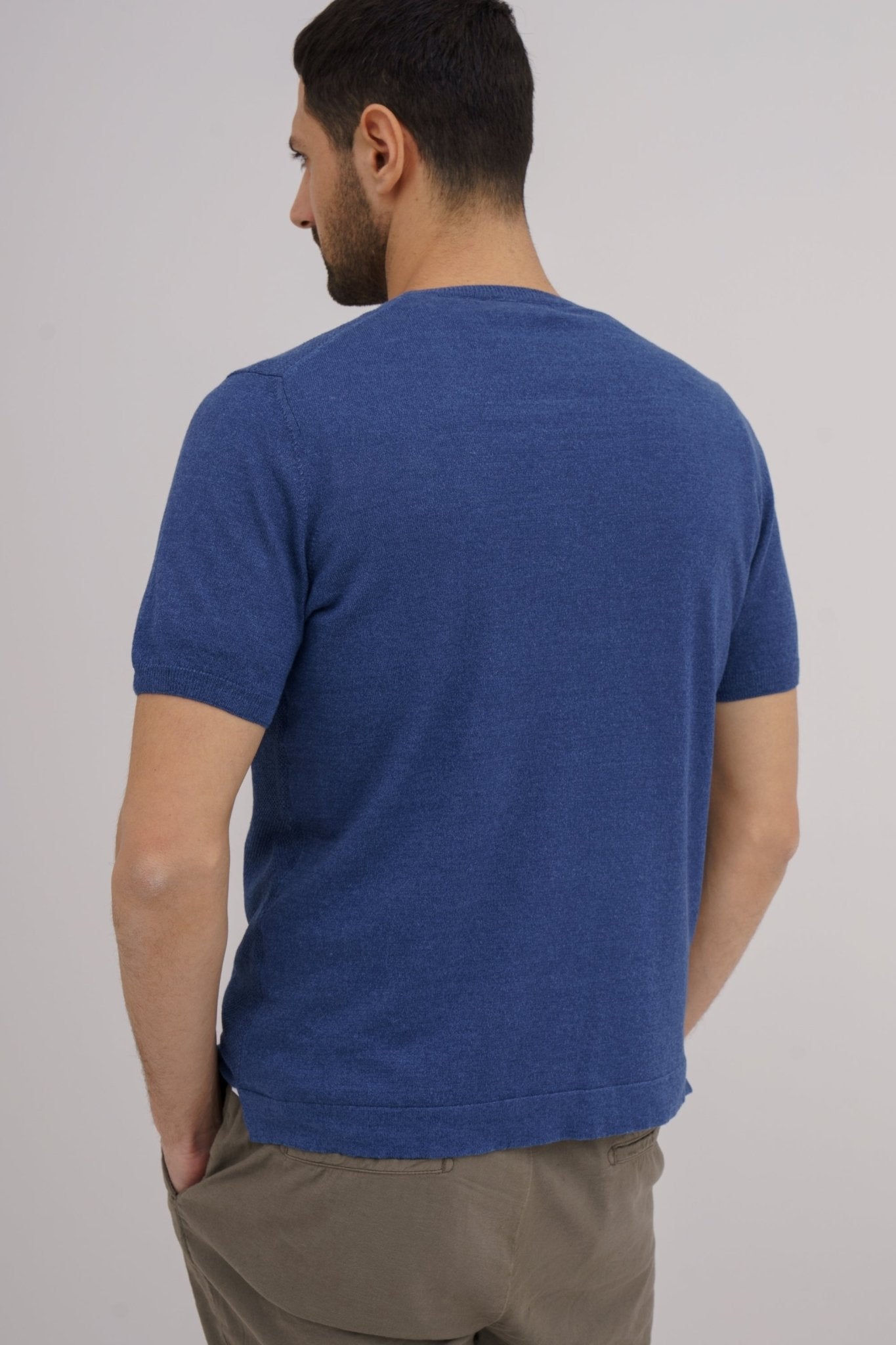 Ferrante Short Sleeve Plain T Shirt JEAN - Henry BucksT - Shirts38SS230070 - JEAN - 50