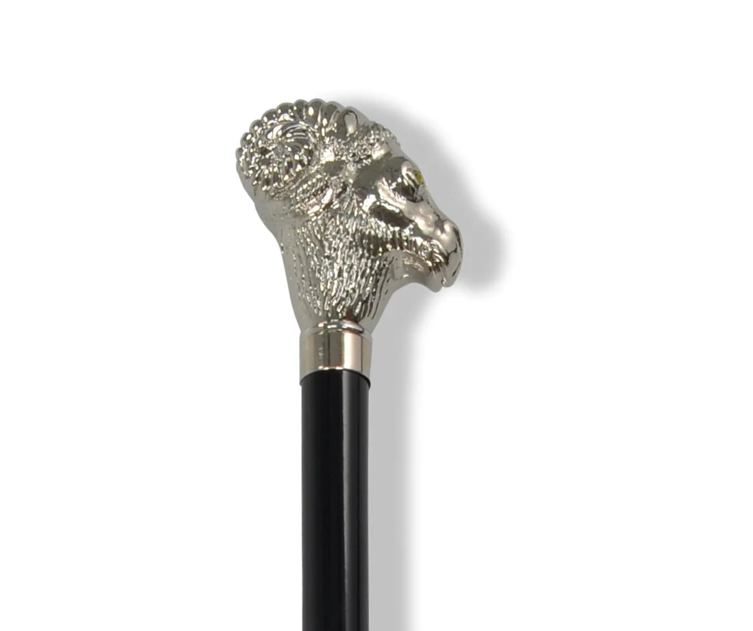 FOX UMBRELLAS Ram Walking Stick NICKEL - Henry BucksUmbrellas69SS230048 - NCKL