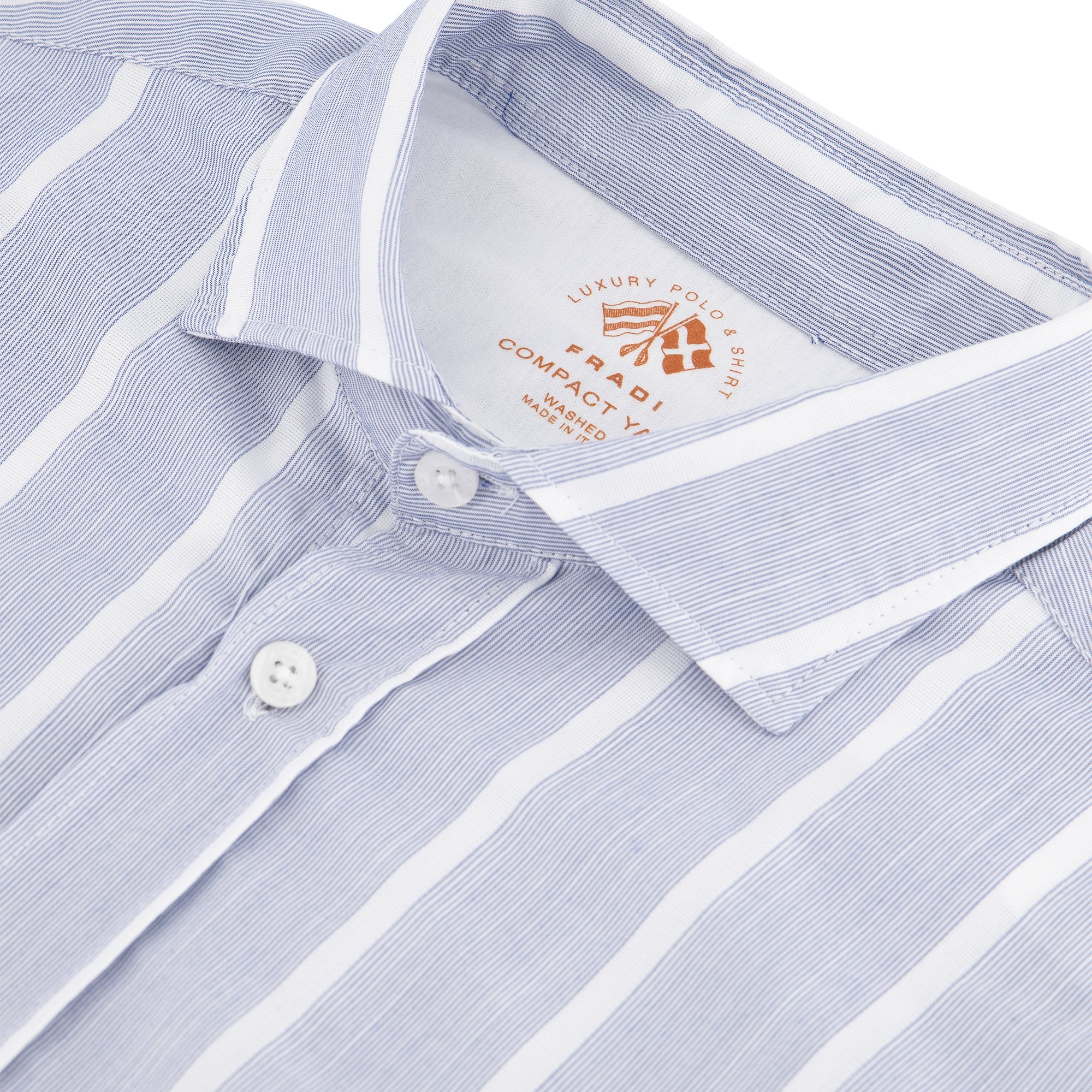 FRADI Cotton/Polyamide Shirt WHITE/BLUE - Henry BucksShirts38SS230002 - WHTBLU - 39