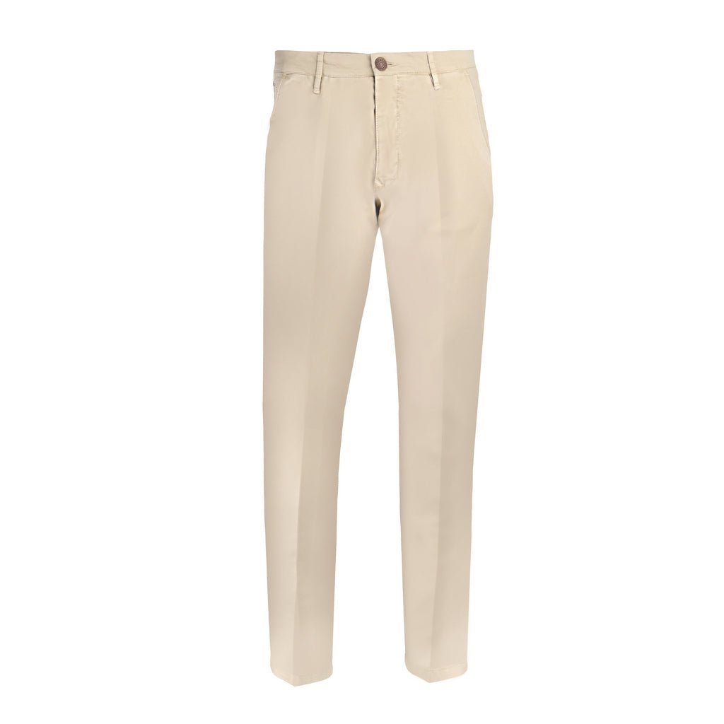 FRADI Satin Cotton Stretch Chino BEIGE REG - Henry Bucks