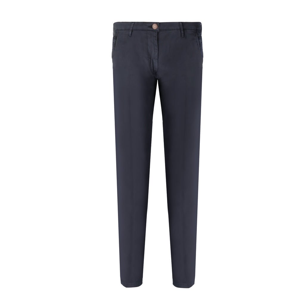 FRADI Satin Cotton Stretch Chino BLUE/NAVY REG - Henry Bucks