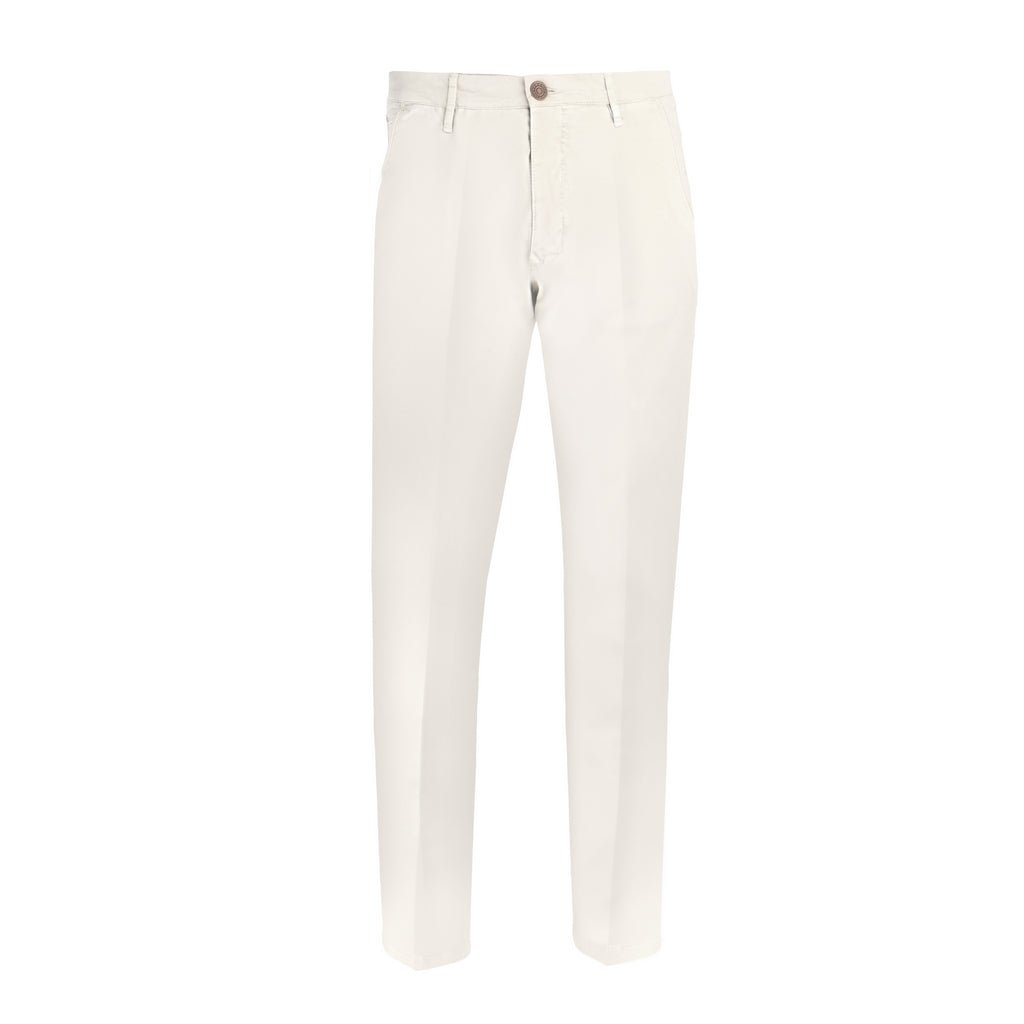 FRADI Satin Cotton Stretch Chino ECRU REG - Henry Bucks