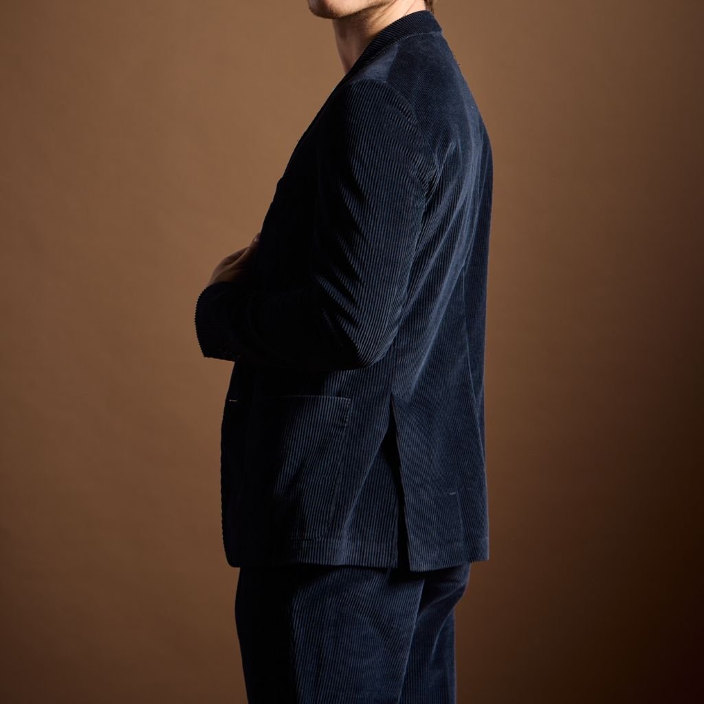 FRADI Soft Corduroy Stretch Blended Cotton Blazer NAVY REG - Henry Bucks