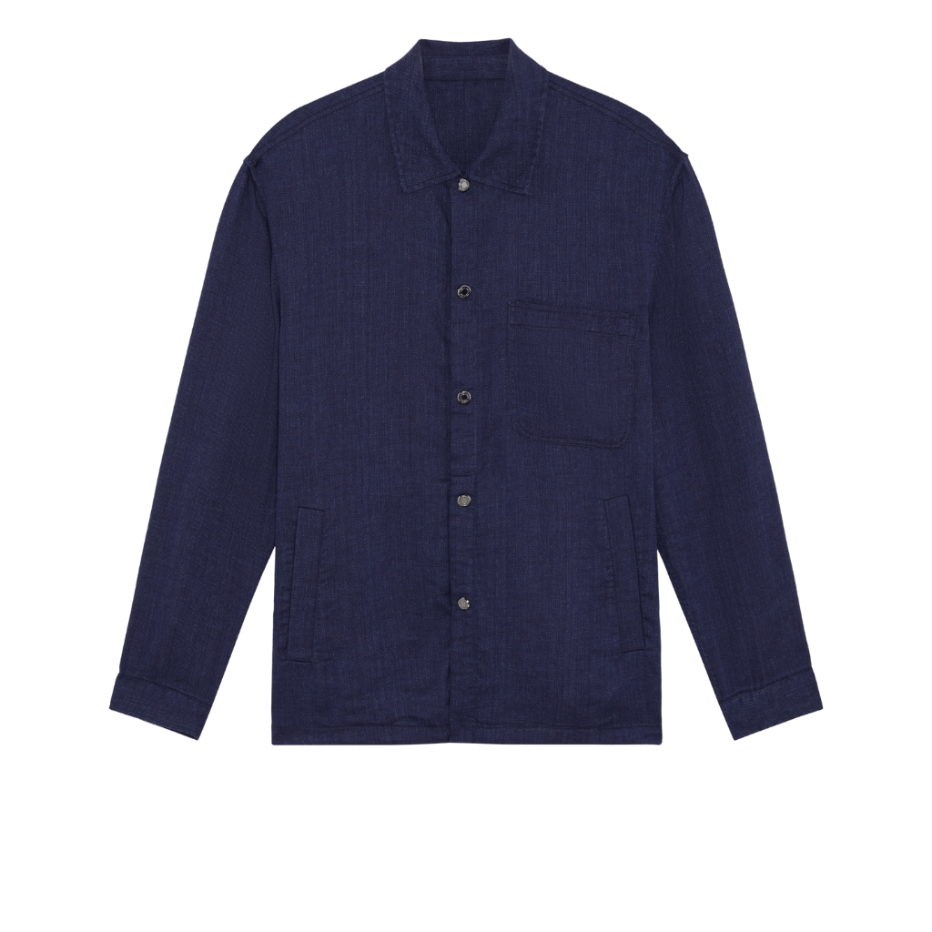 FRESCOBAL CARIOCA Cotton Linen Overshirt BLUE - Henry Bucks
