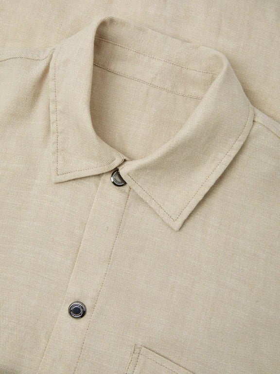 FRESCOBAL CARIOCA Cotton Linen Overshirt SAND - Henry Bucks