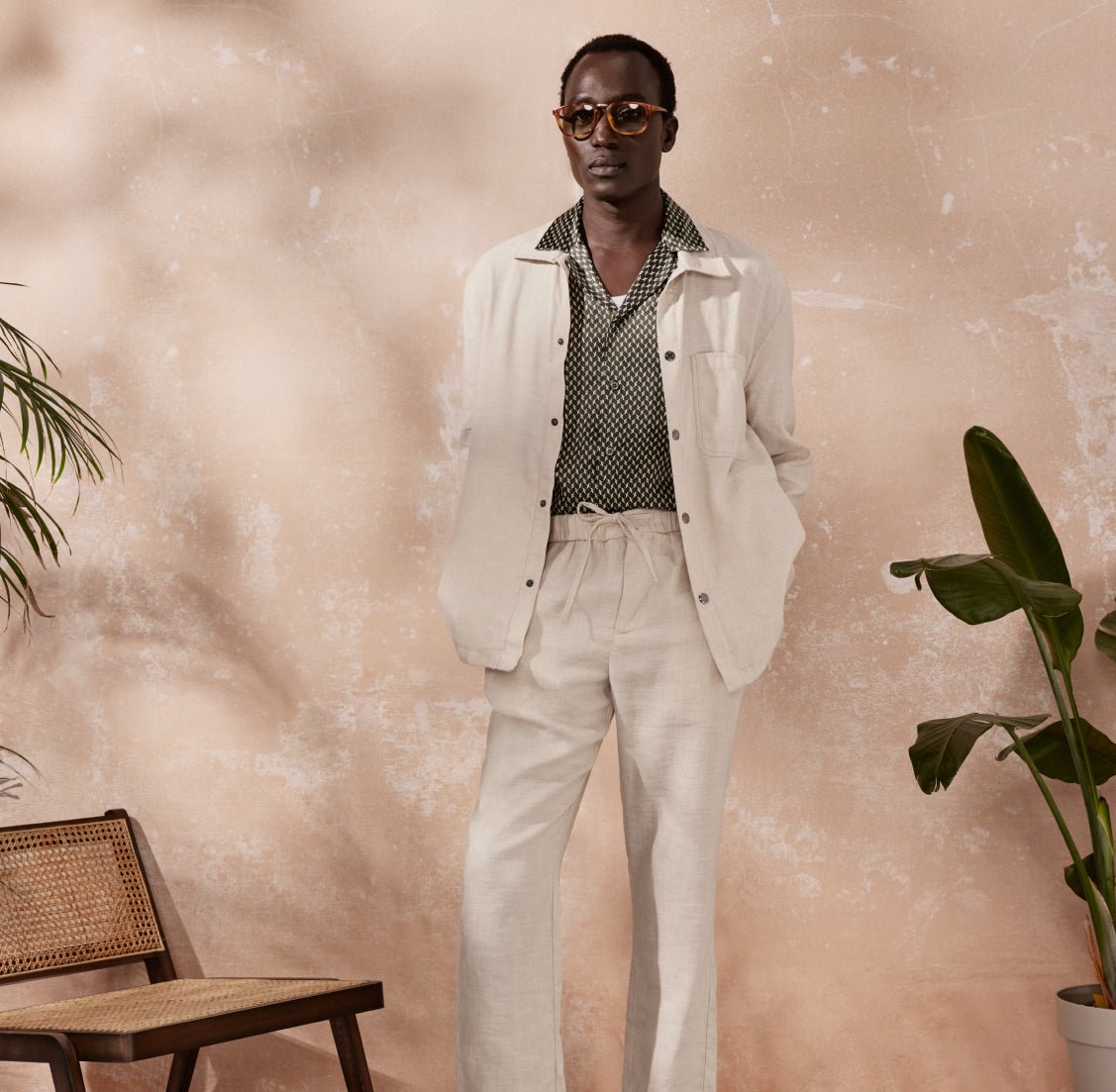 FRESCOBAL CARIOCA Cotton Linen Overshirt SAND - Henry Bucks