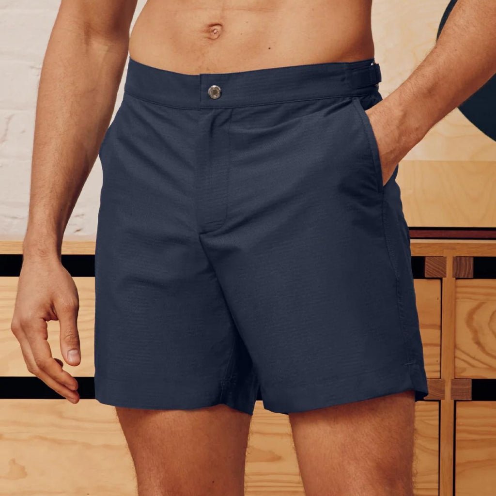 FRESCOBAL CARIOCA Rio Tailored Shorts MIDNIGHT NAVY REG - Henry Bucks