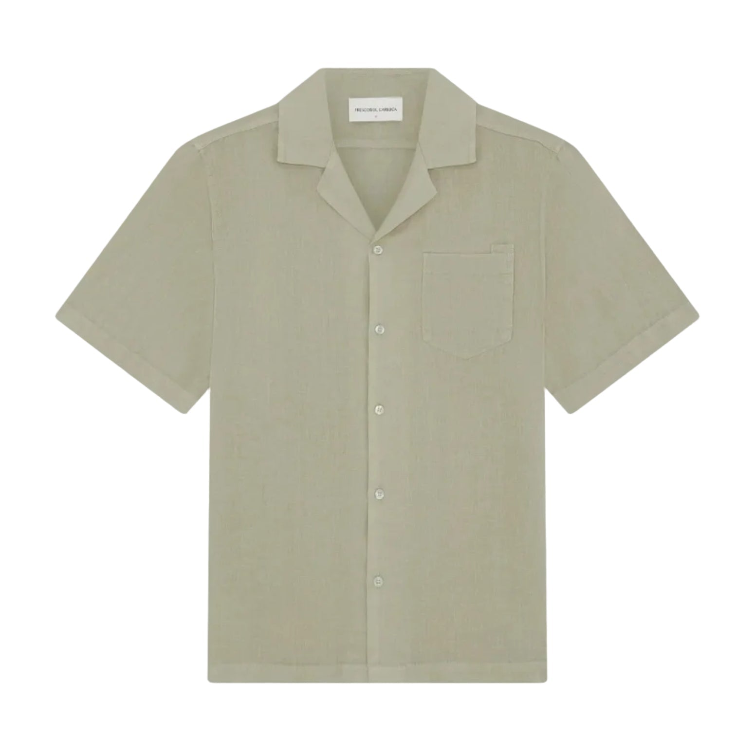 FRESCOBOL CARIOCA Angelo Linen Short Sleeve Shirt PALM GREEN - Henry Bucks