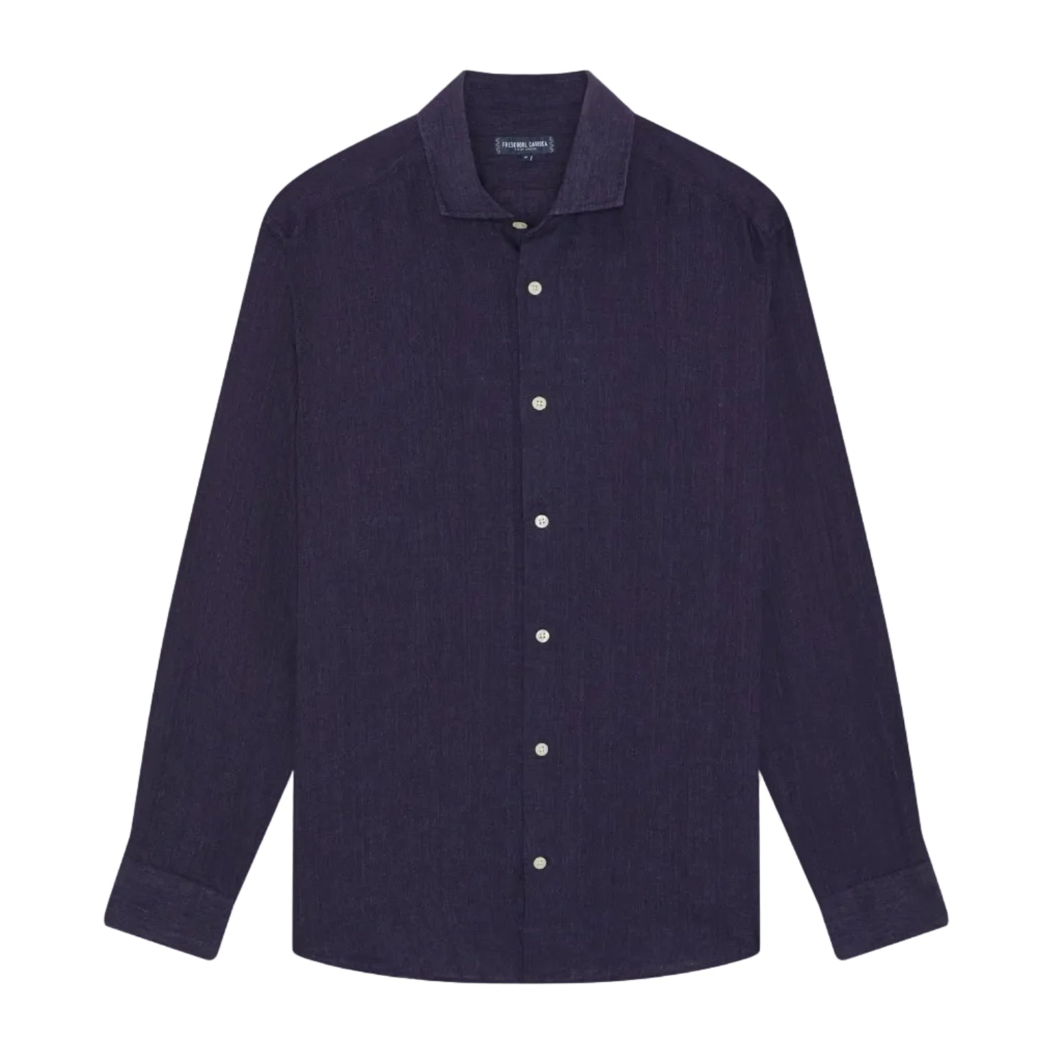 FRESCOBOL CARIOCA Antonio Linen Long Sleeve Shirt MIDNIGHT NAVY - Henry Bucks