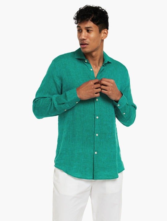 FRESCOBOL CARIOCA Antonio Shirt TOPAZ TEAL - Henry BucksShirts38SS230052 - TEAL - M