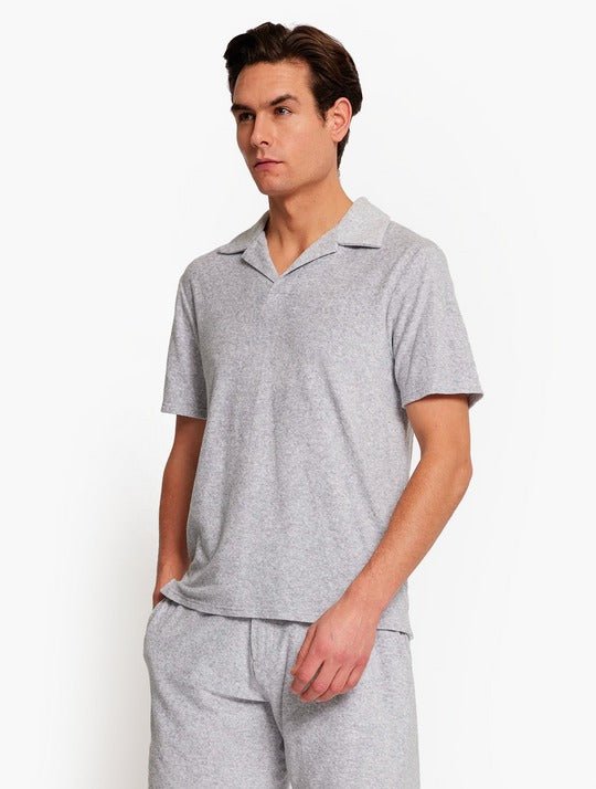 FRESCOBOL CARIOCA Faustino Terry Cotton Polo GREY MELANGE - Henry BucksPolo38SS230066 - GRMEL - M