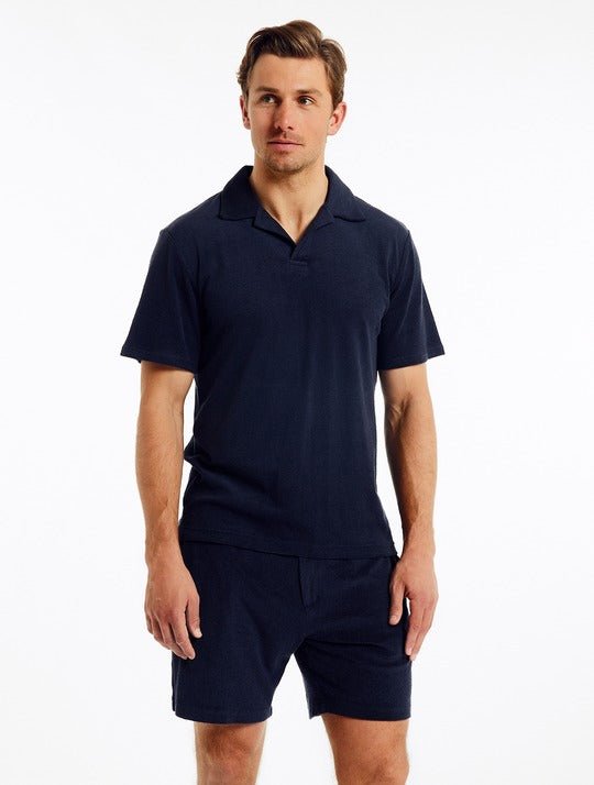 FRESCOBOL CARIOCA Faustino Terry Cotton Polo NAVY - Henry BucksPolo38SS230066 - NAVY - M