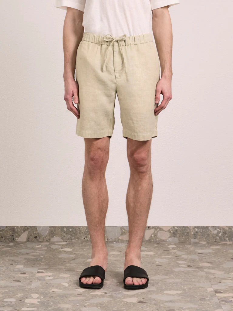 FRESCOBOL CARIOCA Felipe Linen Blend Shorts PALM GREEN - Henry Bucks
