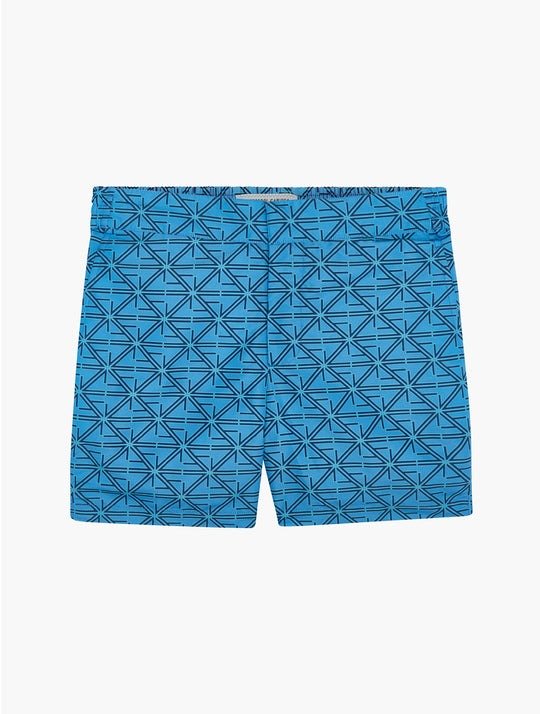 FRESCOBOL CARIOCA Monogram Classic Swim Shorts MID BLUE - Henry BucksShorts38SS230054 - MBLU - M