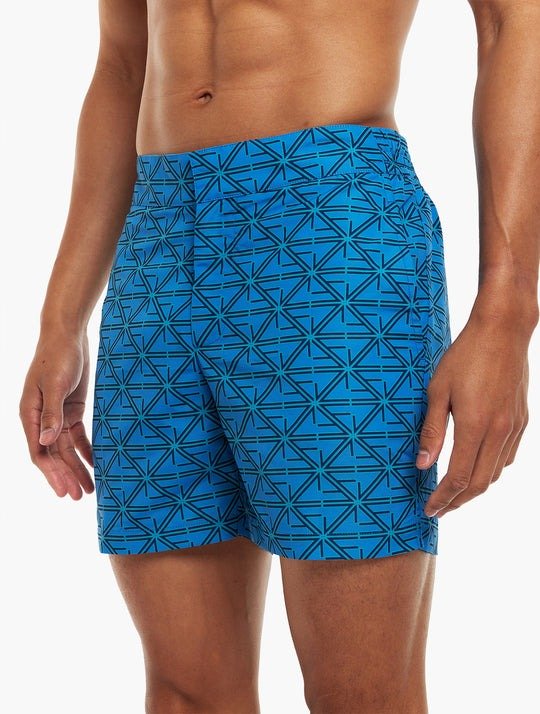 FRESCOBOL CARIOCA Monogram Classic Swim Shorts MID BLUE - Henry BucksShorts38SS230054 - MBLU - M