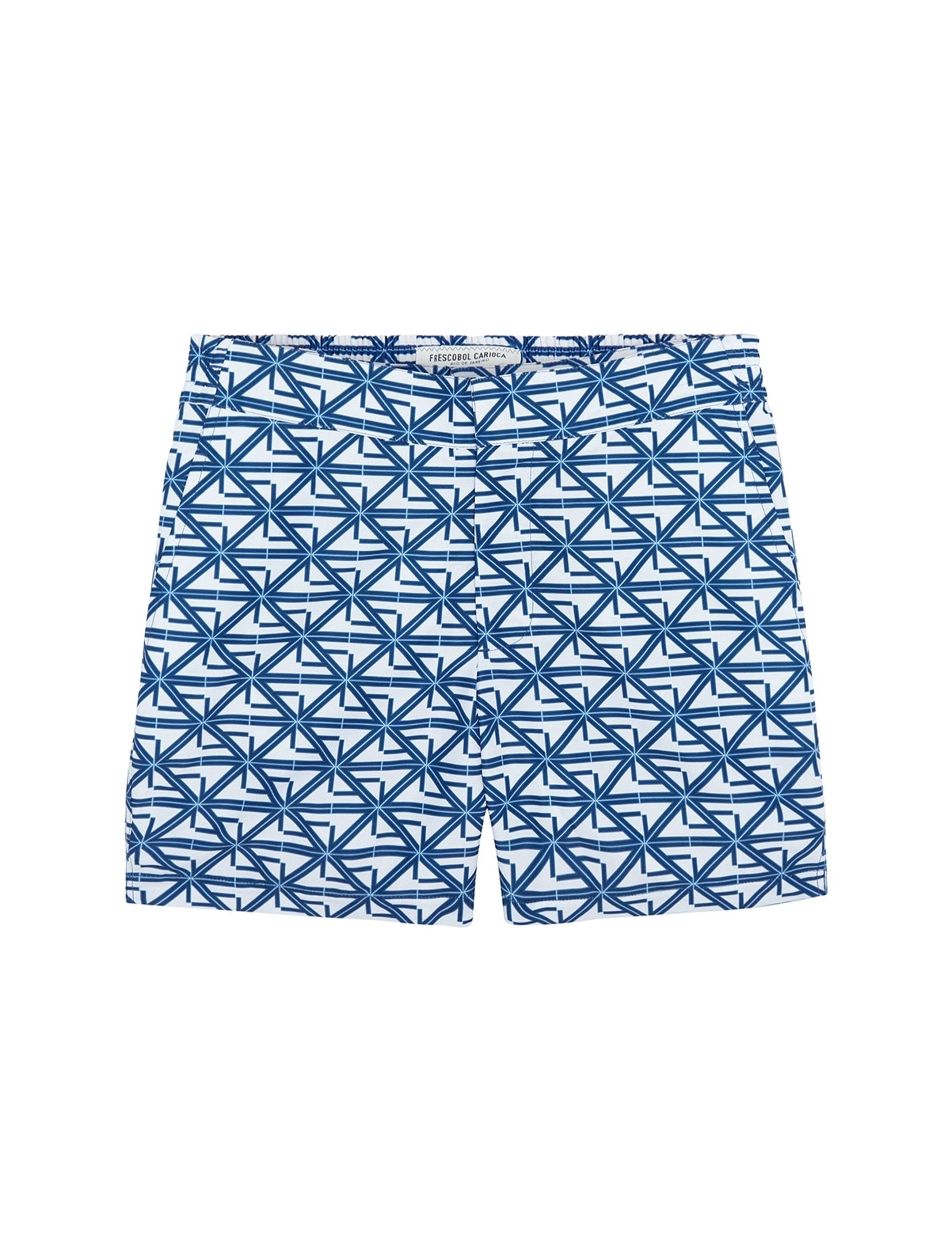 FRESCOBOL CARIOCA Monogram Classic Swim Shorts OCEAN BLUE - Henry BucksShorts38SS230054 - OCEANBLUE - M