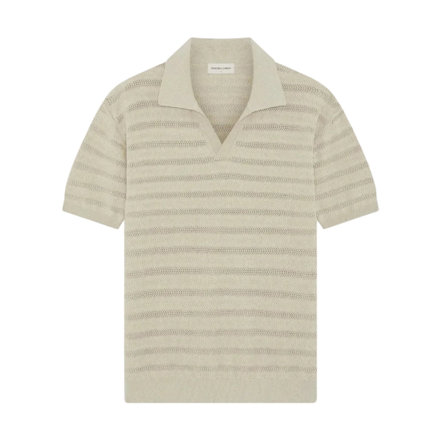 FRESCOBOL CARIOCA Rino Cotton Jacquard Short Sleeve Polo SAND - Henry Bucks