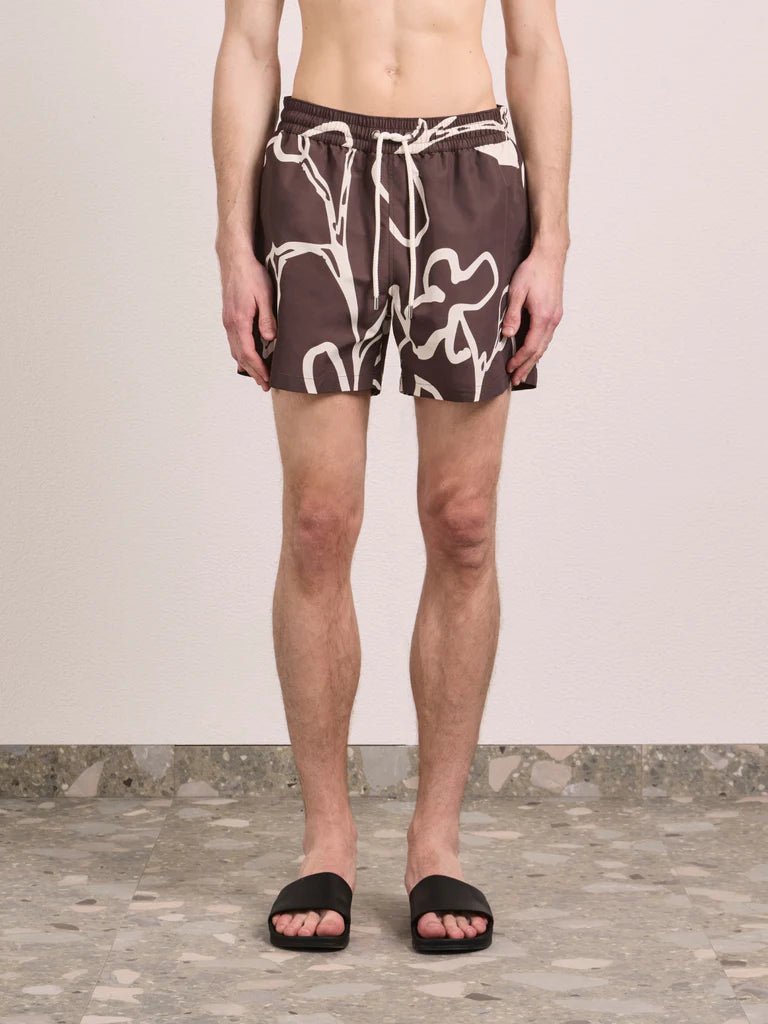 FRESCOBOL CARIOCA Rio Flor Print Swim Shorts CACAO - Henry Bucks