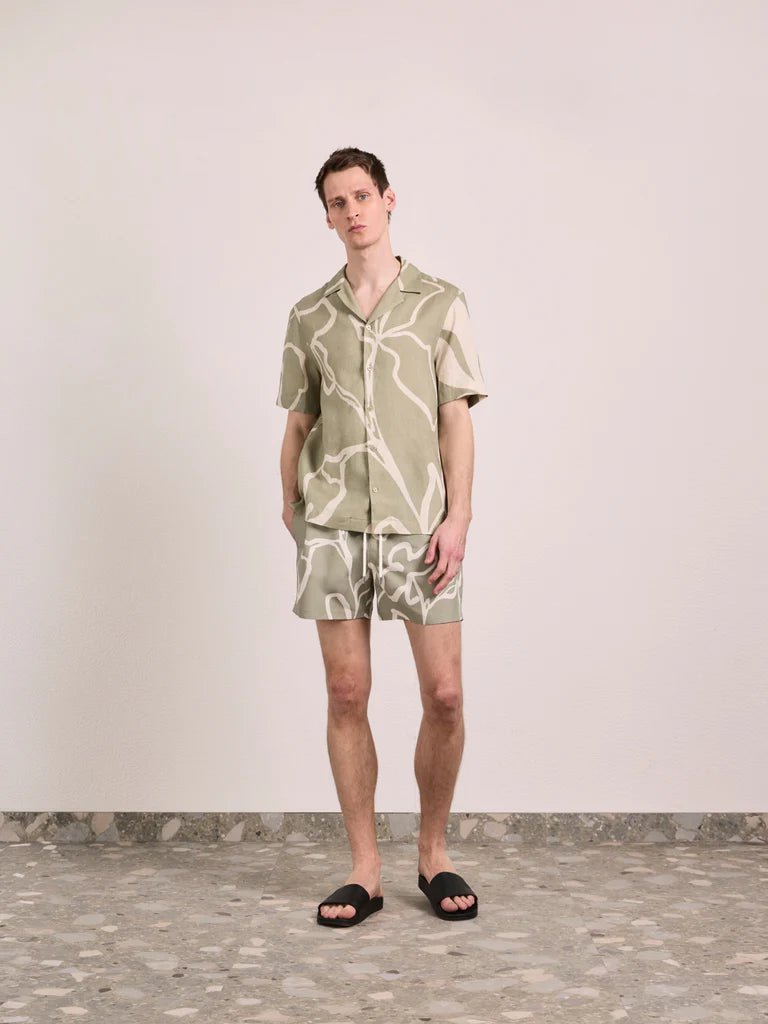 FRESCOBOL CARIOCA Rio Flor Print Swim Shorts PALM GREEN - Henry Bucks