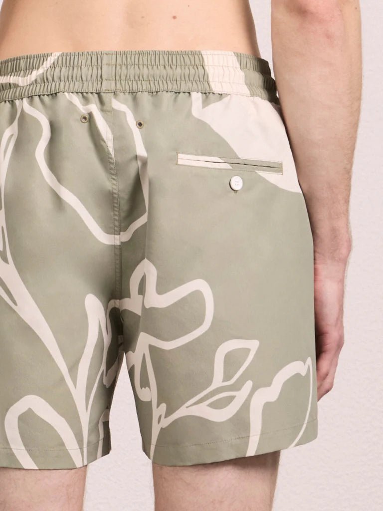 FRESCOBOL CARIOCA Rio Flor Print Swim Shorts PALM GREEN - Henry Bucks