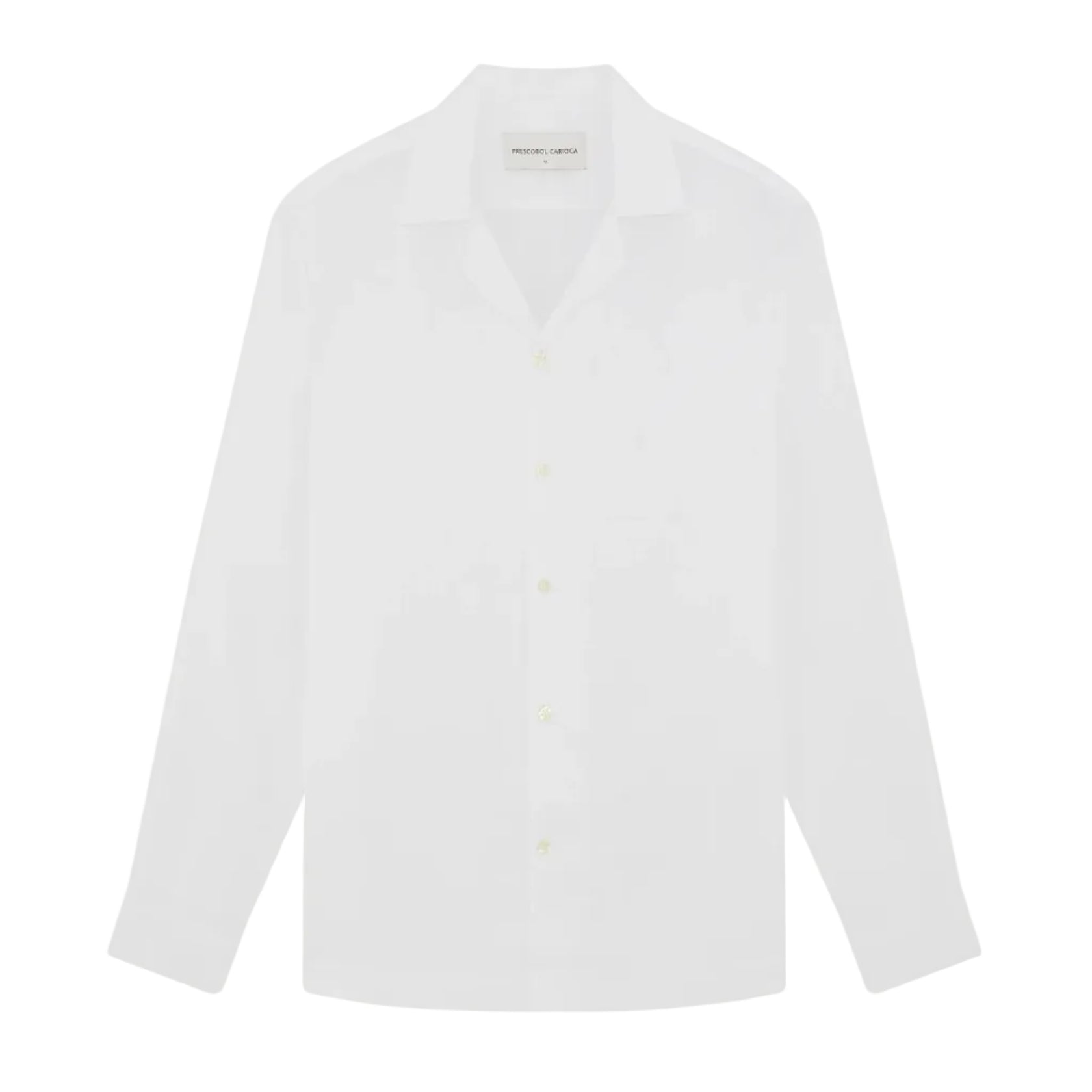 FRESCOBOL CARIOCA Safra Linen Blend Long Sleeve Shirt WHITE - Henry Bucks