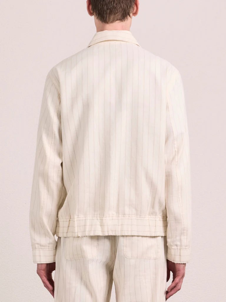 FRESCOBOL CARIOCA Tomas Linen Blend Zip Blouson Jacket IVORY - Henry Bucks