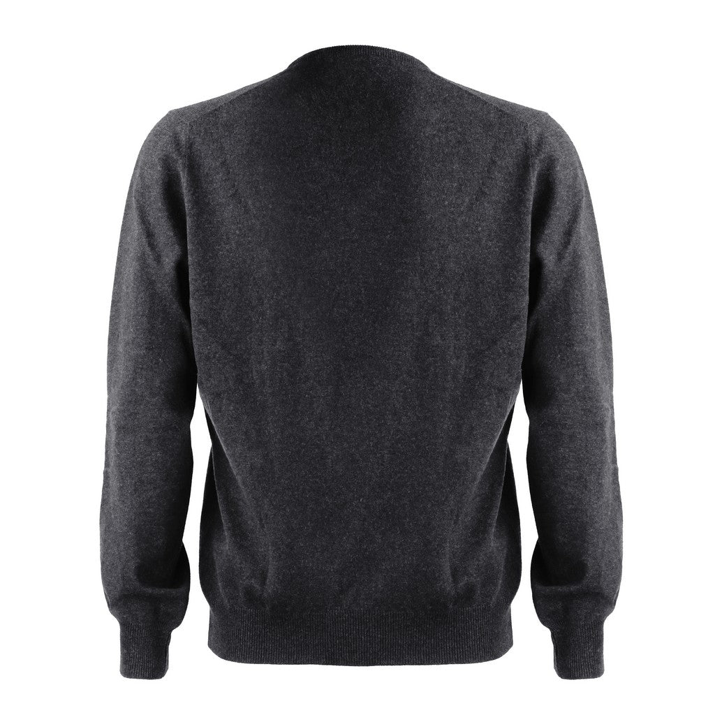 GRAN SASSO Cashmere V - Neck CHARCOAL - Henry Bucks