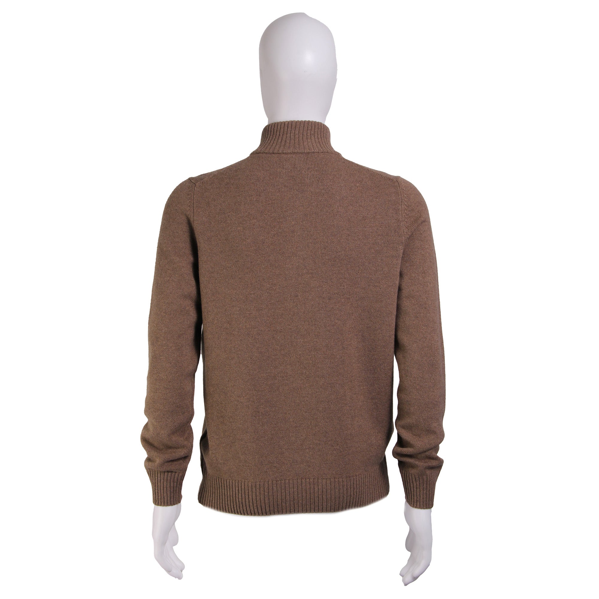 GRAN SASSO Cashmere/Wool Mock Neck 1/4 Zip Knit CAMEL - Henry BucksKNITWEAR46SOR23125 - CAMEL - 46