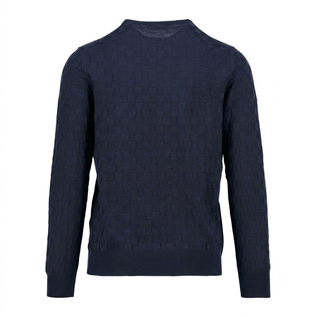 GRAN SASSO Cotton Crew Neck NAVY - Henry Bucks