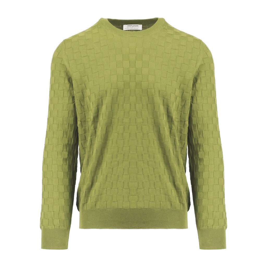 GRAN SASSO Cotton Crew Neck OLIVE - Henry Bucks
