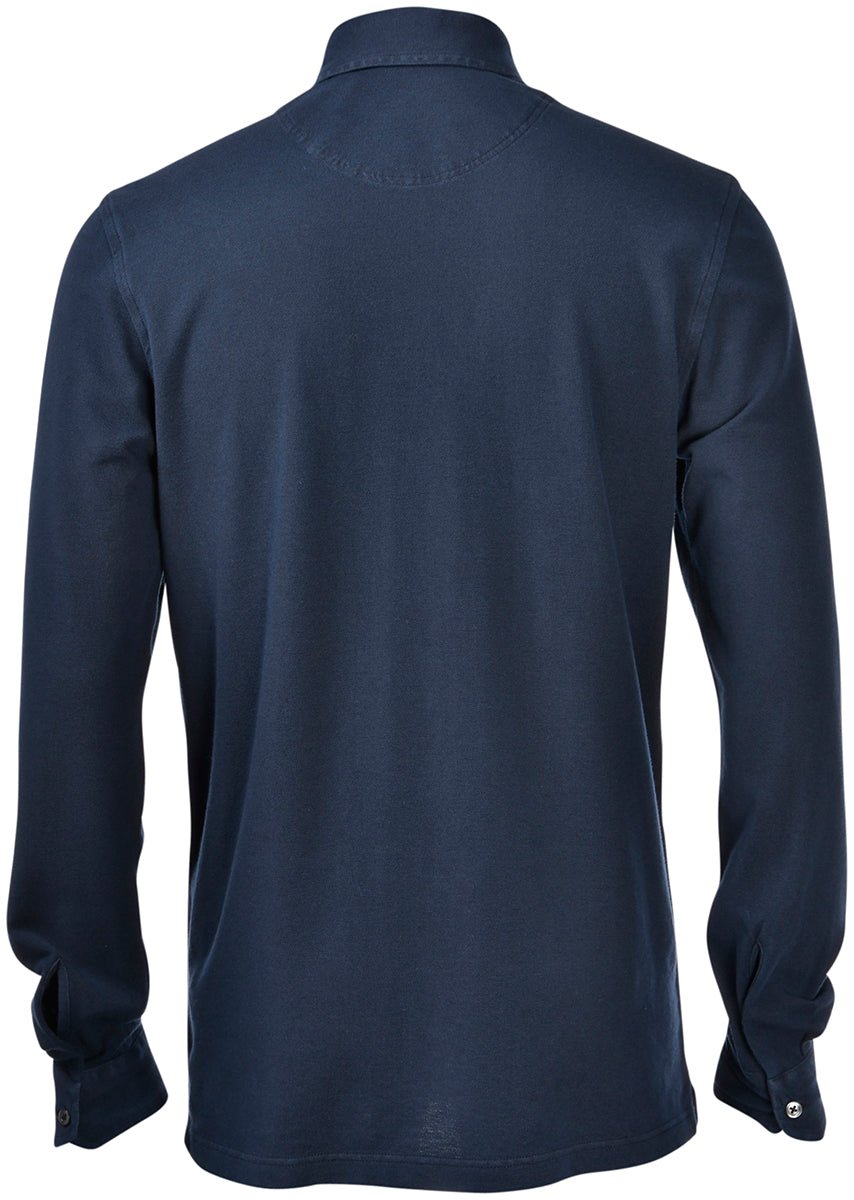 GRAN SASSO Cotton Long Sleeve Shirt NAVY - Henry Bucks