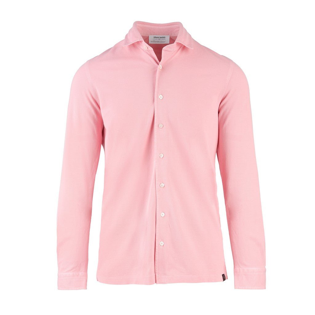 GRAN SASSO Cotton Long Sleeve Shirt PINK - Henry Bucks