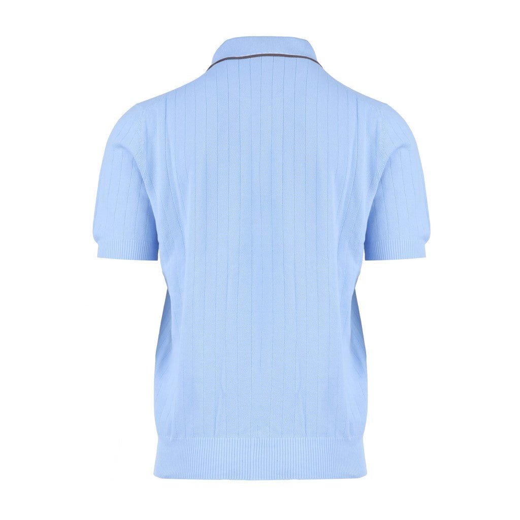 GRAN SASSO Cotton Tennis Polo SKY BLUE - Henry Bucks