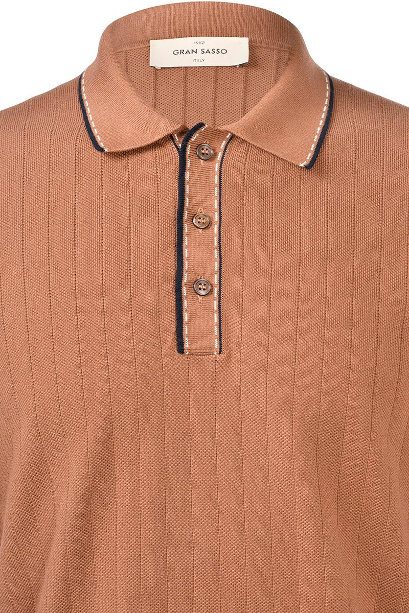GRAN SASSO Cotton Tennis Polo TAN - Henry Bucks
