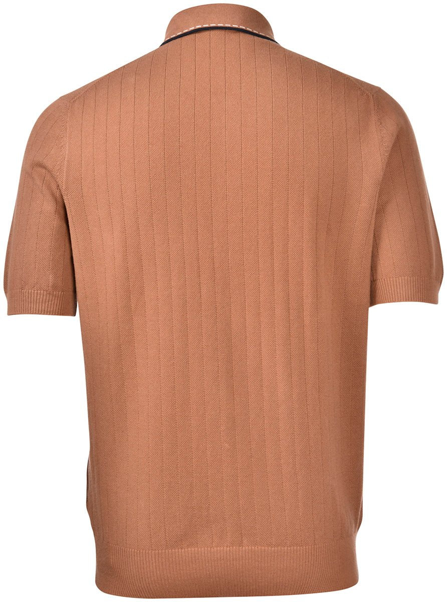 GRAN SASSO Cotton Tennis Polo TAN - Henry Bucks