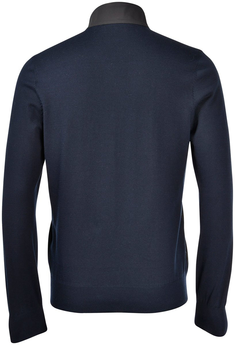 GRAN SASSO Cotton Zip Jacket NAVY - Henry Bucks