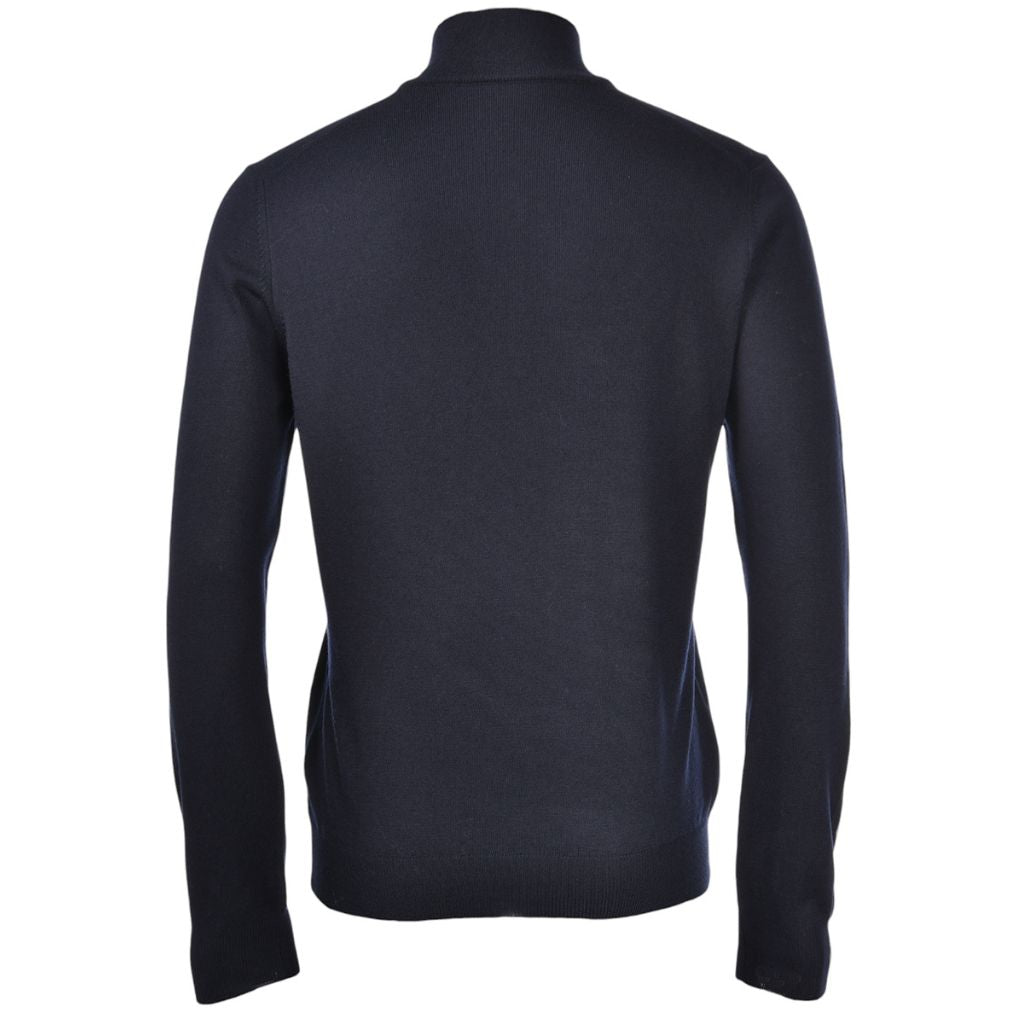 GRAN SASSO Extra Fine Merino Mock Zip NAVY - Henry Bucks