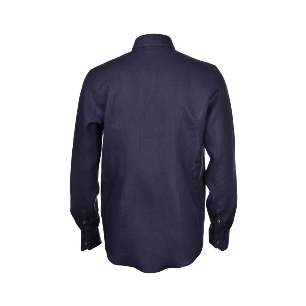 GRAN SASSO Linen Button Down Long Sleeve Shirt NAVY - Henry BucksShirts61SS240041 - NAVY - 48