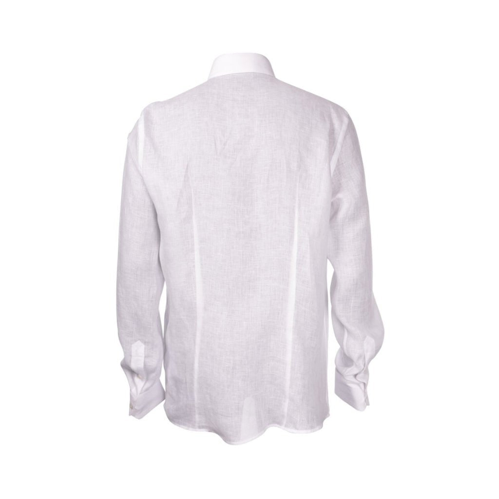 GRAN SASSO Linen Button Down Long Sleeve Shirt WHITE - Henry BucksShirts61SS240041 - WHTE - 48