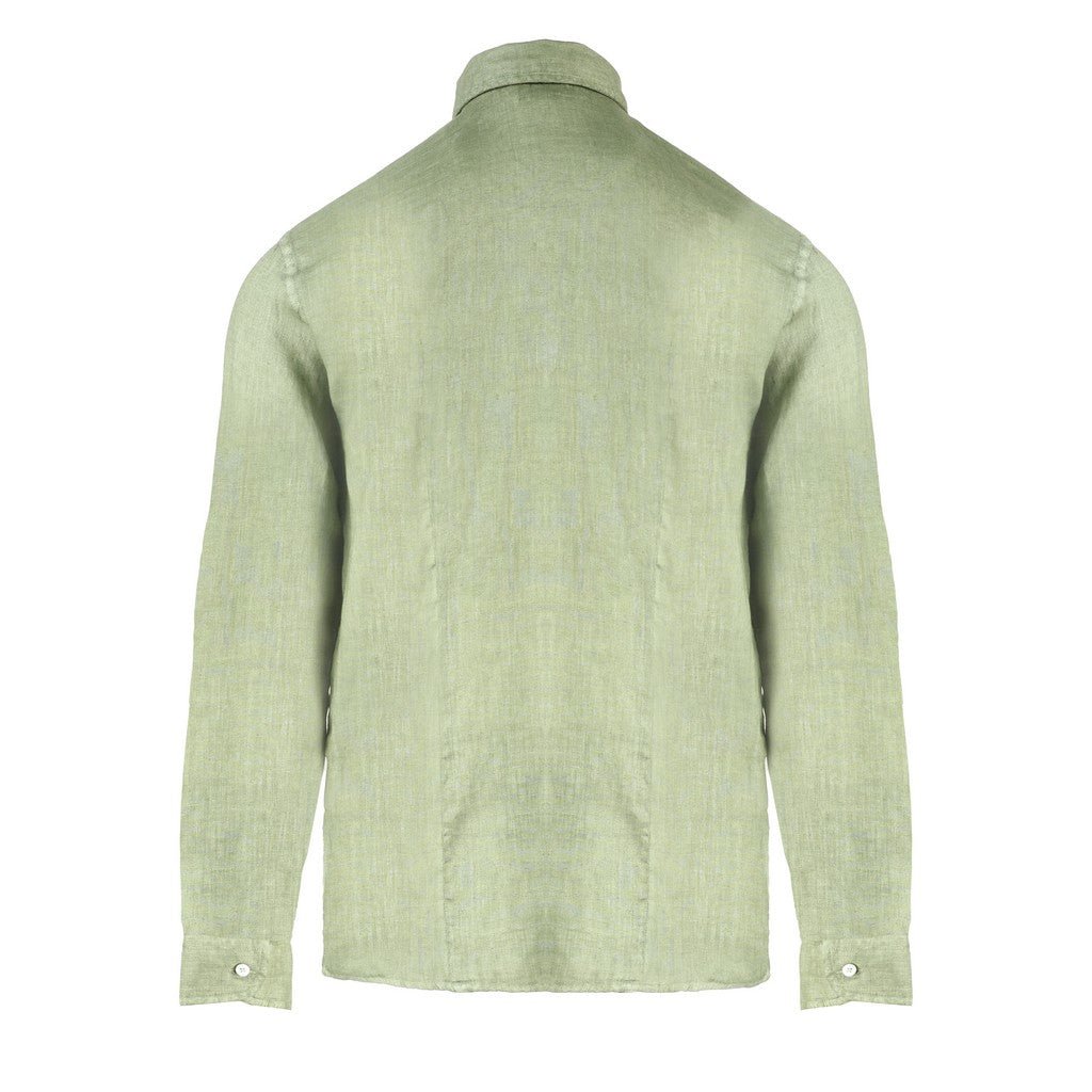GRAN SASSO Linen Long Sleeve Shirt OLIVE - Henry Bucks