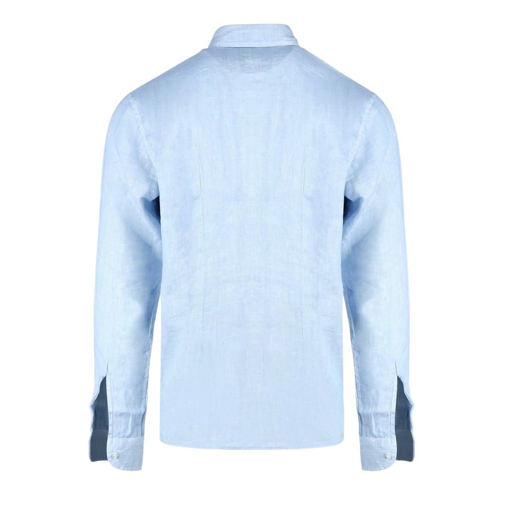 GRAN SASSO Linen Long Sleeve Shirt SKY BLUE - Henry Bucks