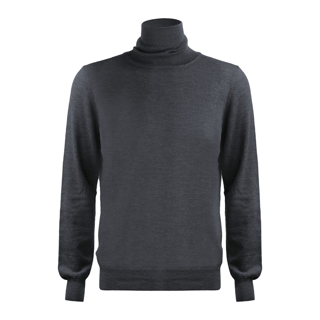 GRAN SASSO Merino Wool Turtle Neck Knit CHARCOAL - Henry Bucks