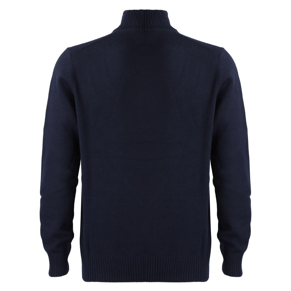 GRAN SASSO Mock Zip Knit NAVY - Henry Bucks