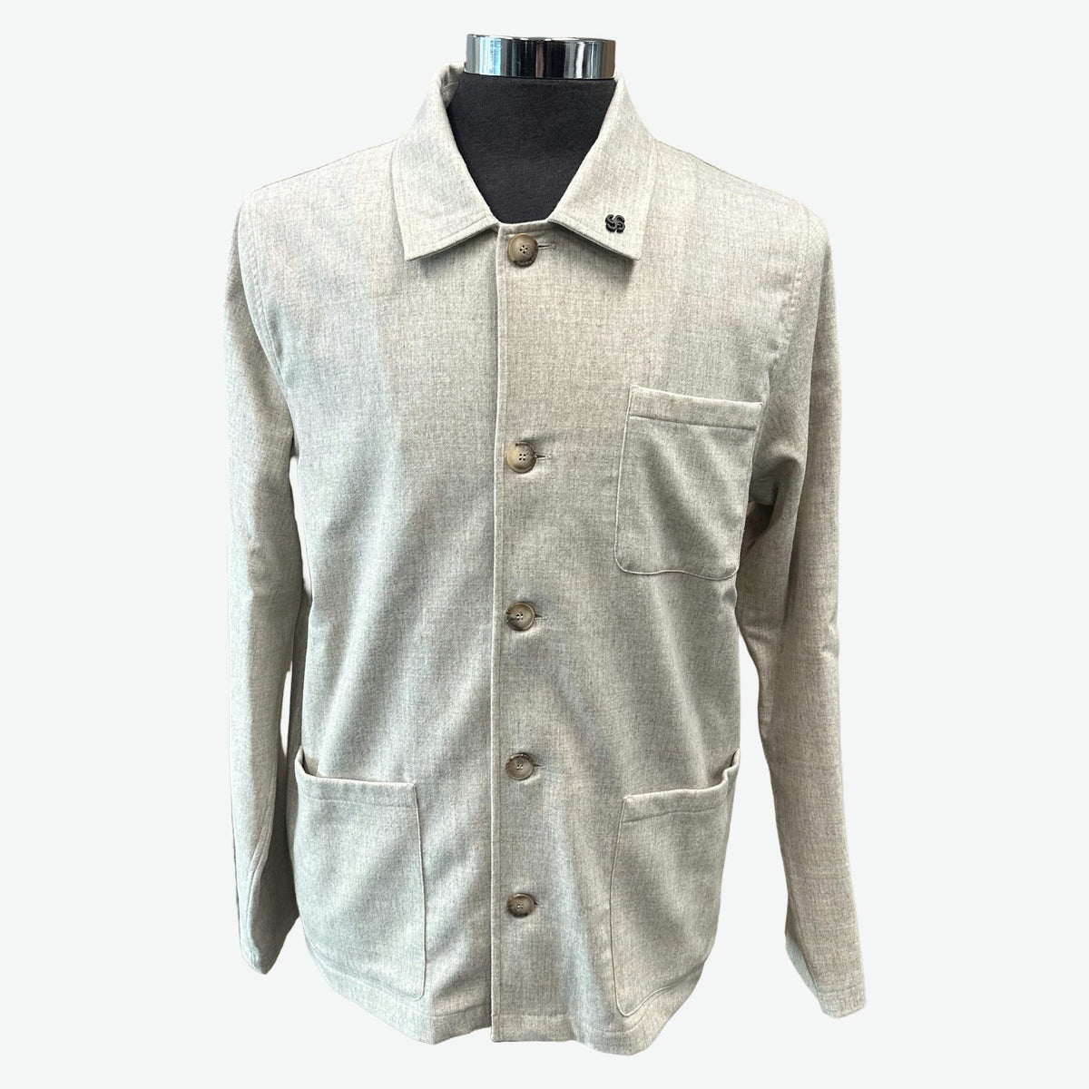 GRAN SASSO Sartorial Merino Shirt Jacket BEIGE - Henry Bucks