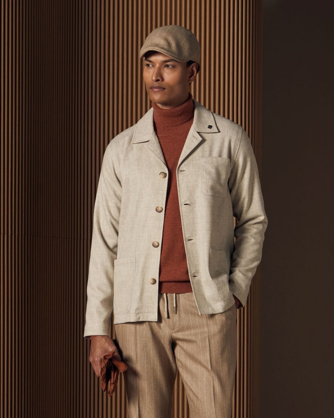 GRAN SASSO Sartorial Merino Shirt Jacket BEIGE - Henry Bucks