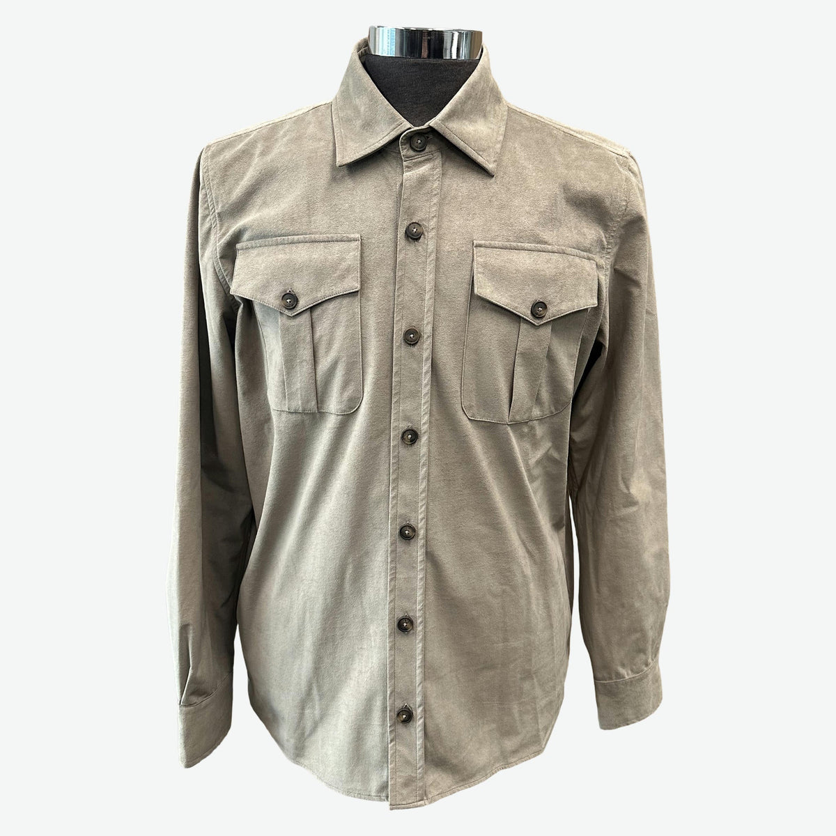 GRAN SASSO Sartorial Suede Shirt Jacket GREY - Henry Bucks