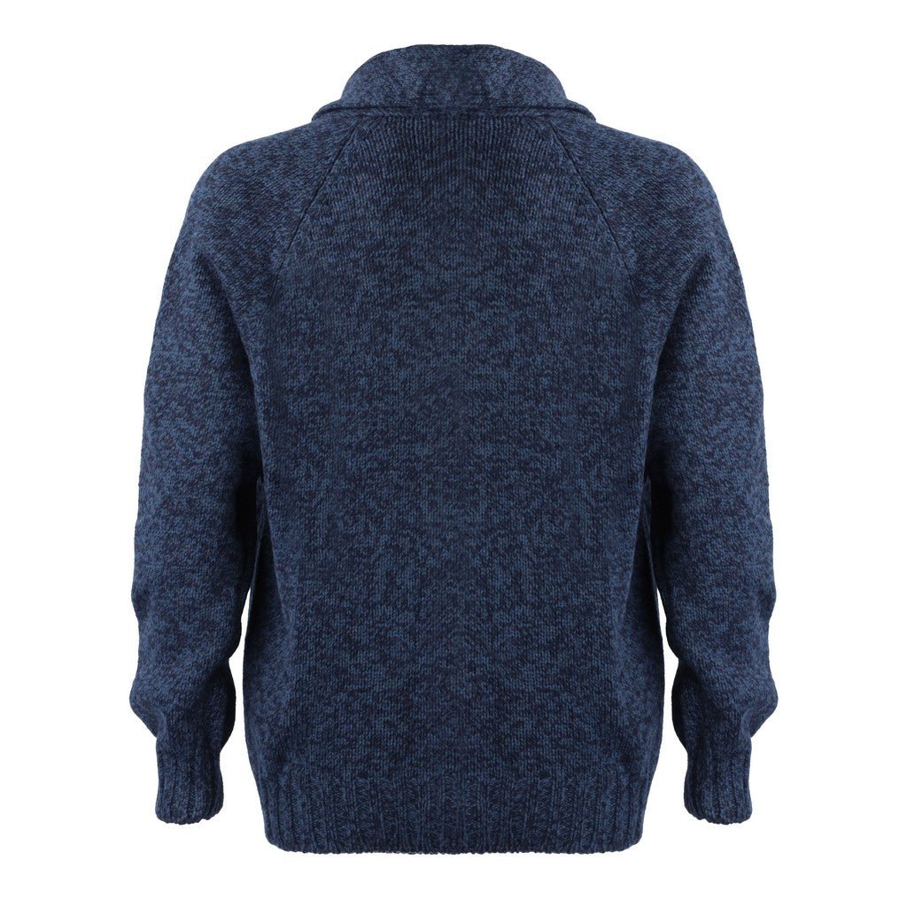GRAN SASSO Super Geelong Cardigan NAVY/BLUE - Henry Bucks